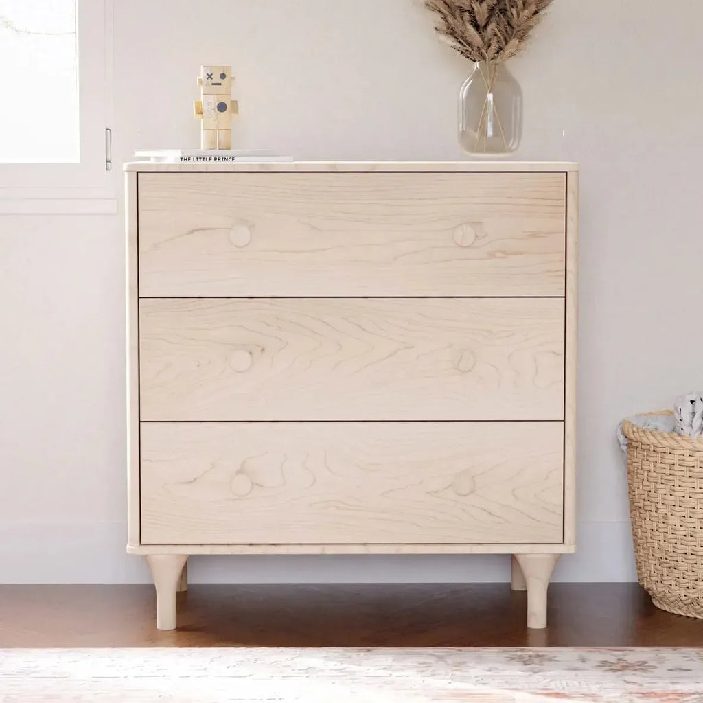 Babyletto - Lolly 3-Drawer Changer Dresser w/ Removable Changing Tray - Washed Natural-Dressers + Changing Tables-Posh Baby