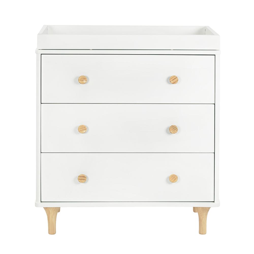 Babyletto - Lolly 3-Drawer Changer Dresser - White + Natural-Dressers + Changing Tables-Store Pickup in 2-5 Weeks-Posh Baby