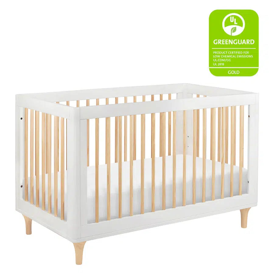 White And Natural Wood Crib And Dresser Set White And Natural Wood