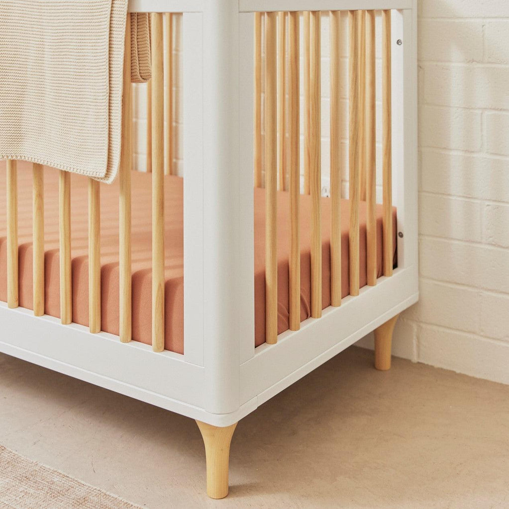 Babyletto - Lolly 3-in-1 Convertible Crib - White + Natural-Cribs-Store Pickup in 2-5 Weeks-Posh Baby