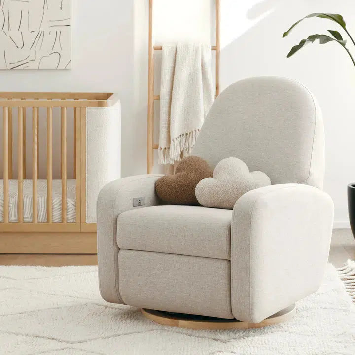Babyletto - Nami Electronic Glider + Recliner - Beach Eco-Weave Performance Fabric-Chairs-Store Pickup in 2-5 Weeks-Posh Baby