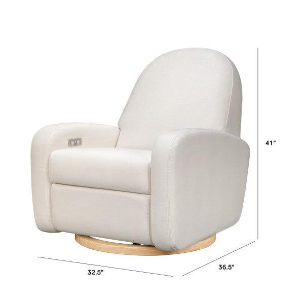 Babyletto - Nami Electronic Glider + Recliner - Cream Eco-Weave Performance Fabric-Chairs-Store Pickup in 2-5 Weeks-Posh Baby