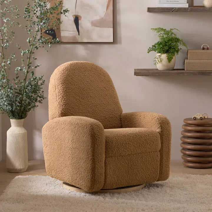 Babyletto - Nami Electronic Glider + Recliner - Luxe Cortado Shearling with Light Wood Base-Chairs-Posh Baby