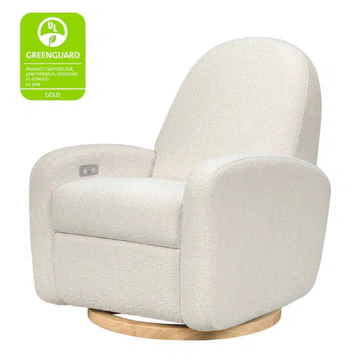 Babyletto - Nami Electronic Glider + Recliner - Luxe Ivory Boucle with Light Wood Base-Chairs-Posh Baby