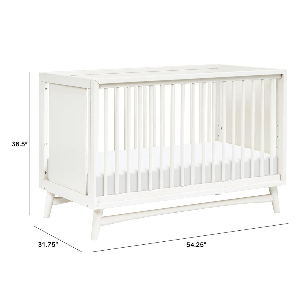 Babyletto - Peggy Mid-Century 3-in-1 Crib - Warm White-Cribs-Store Pickup in 2-5 Weeks-Posh Baby
