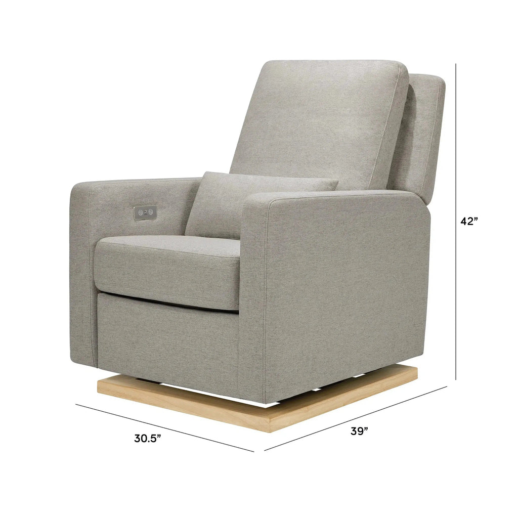 Babyletto - Sigi Electronic Glider + Recliner - Grey Eco-Weave Performance Fabric-Chairs-Store Pickup (ETA EARLY MAY)-Posh Baby