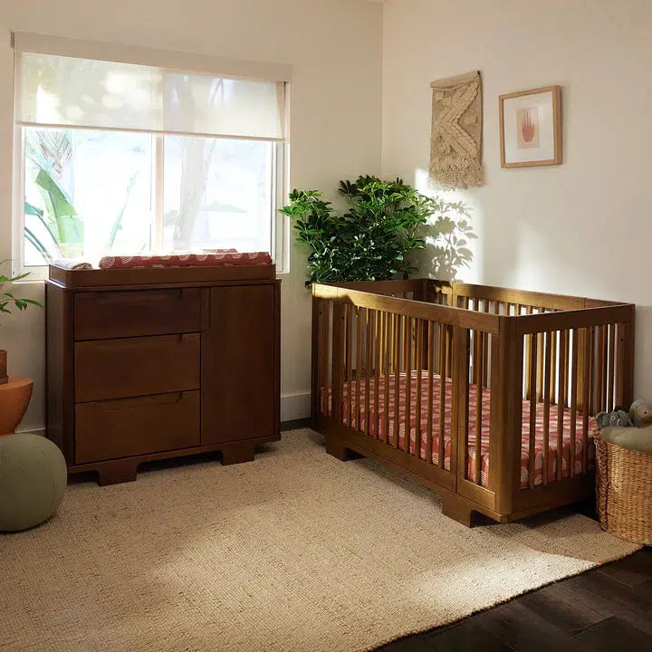 Babyletto - Yuzu 3-Drawer Changer Dresser - Natural Walnut-Dressers + Changing Tables-Store Pickup in 2-5 Weeks-Posh Baby