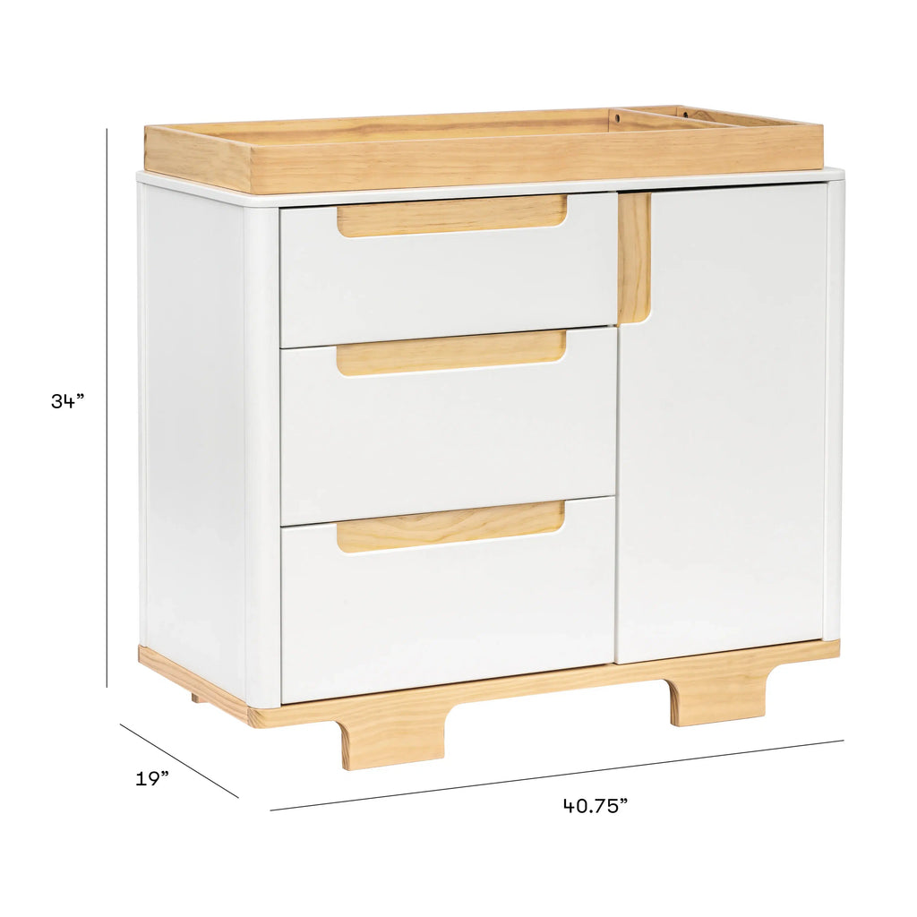 Babyletto - Yuzu 3-Drawer Changer Dresser - White-Dressers + Changing Tables-Store Pickup in 2-5 Weeks-Posh Baby