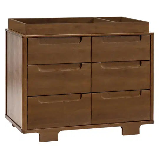 Babyletto - Yuzu 6-Drawer Changer Dresser - Natural Walnut-Dressers + Changing Tables-Store Pickup in 2-5 Weeks-Posh Baby