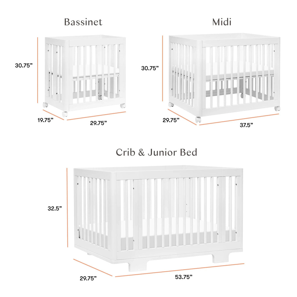 Babyletto - Yuzu Convertible Crib - White-Cribs-Store Pickup in 2-5 Weeks / POST RESTOCK DATE - Early June-Posh Baby
