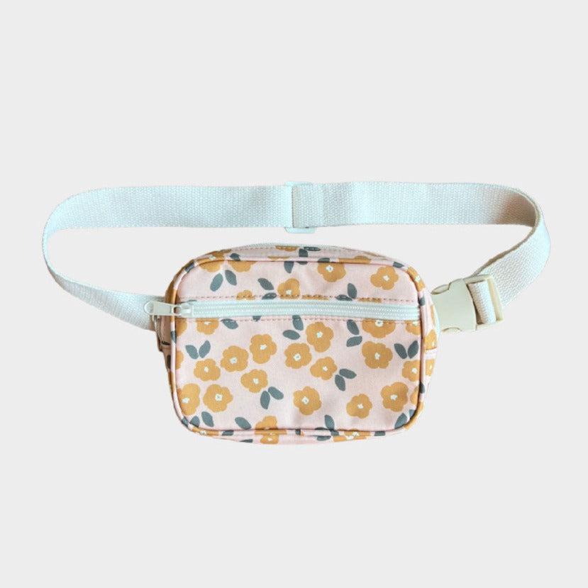 Babysprouts - Mini Belt Bag - Gold Floral-Kids Bags + Backpacks-Posh Baby