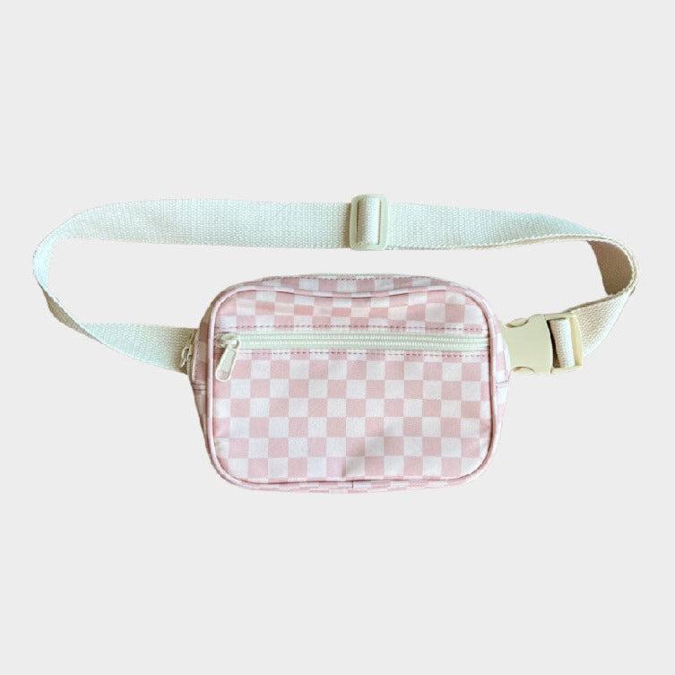 Babysprouts - Mini Belt Bag - Pink Lemonade Checkered-Kids Bags + Backpacks-Posh Baby