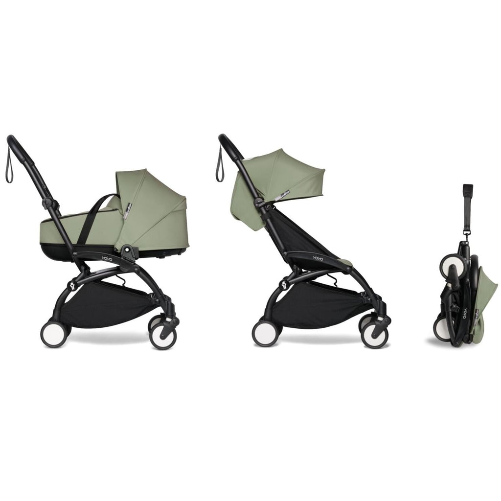 BabyZen - YOYO 2 Stroller 6+ - Black Frame + Olive-Lightweight + Travel Strollers-Posh Baby