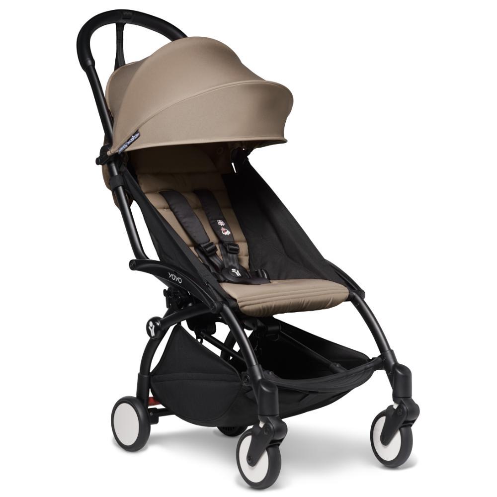 BabyZen - YOYO 2 Stroller 6+ - Black Frame + Taupe-Lightweight + Travel Strollers-Posh Baby