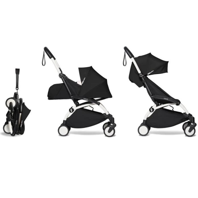 BabyZen - YOYO 2 Stroller 6+ - White Frame + Black-Lightweight + Travel Strollers-Posh Baby