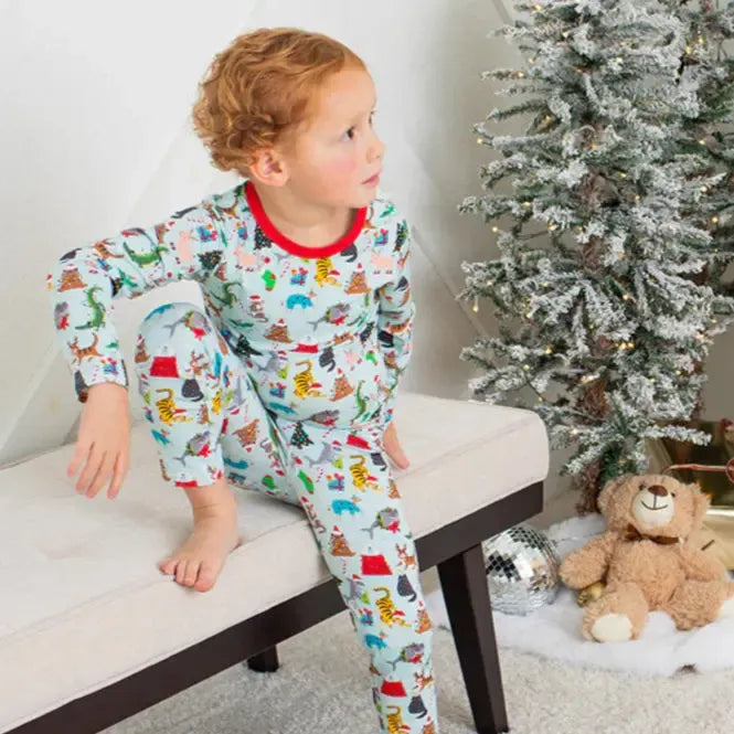 Bestaroo - Bamboo Pajama Set - Crackling Christmas-Pajama Sets-2T-Posh Baby