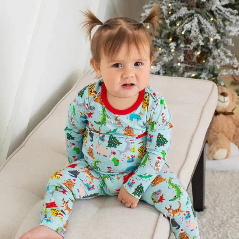 Bestaroo - Bamboo Pajama Set - Crackling Christmas-Pajama Sets-2T-Posh Baby