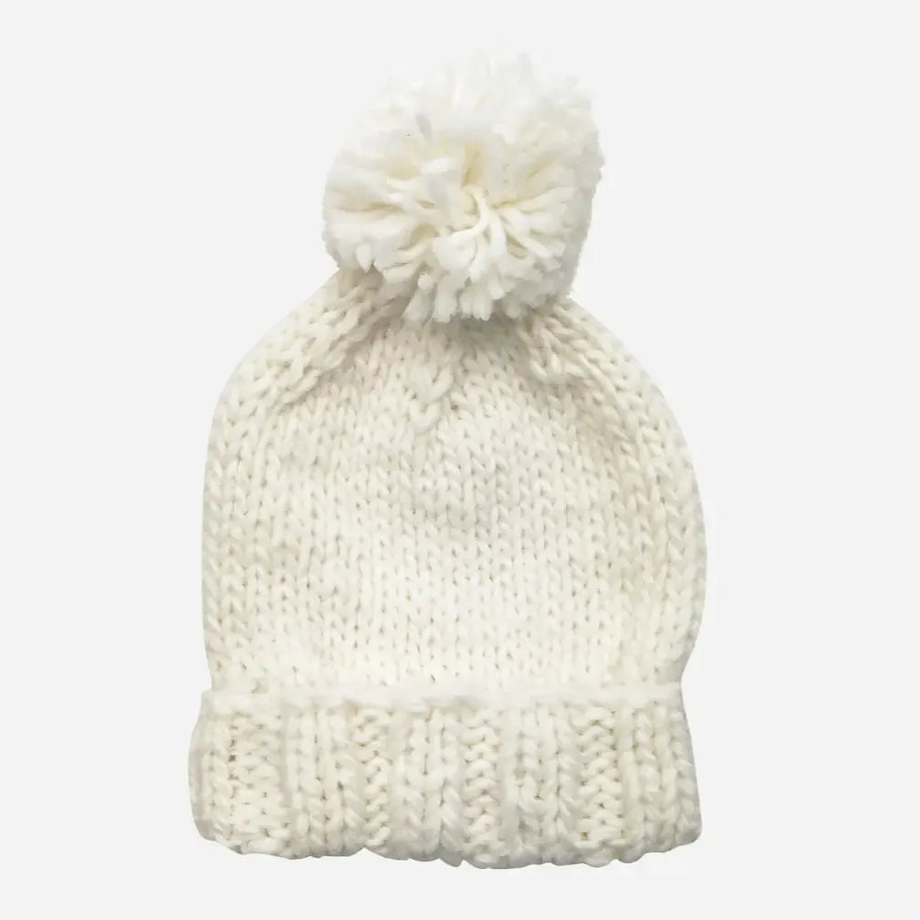 Blueberry Hill - Hand Knit Beanie - Cream-Hats-3-6M (XS)-Posh Baby