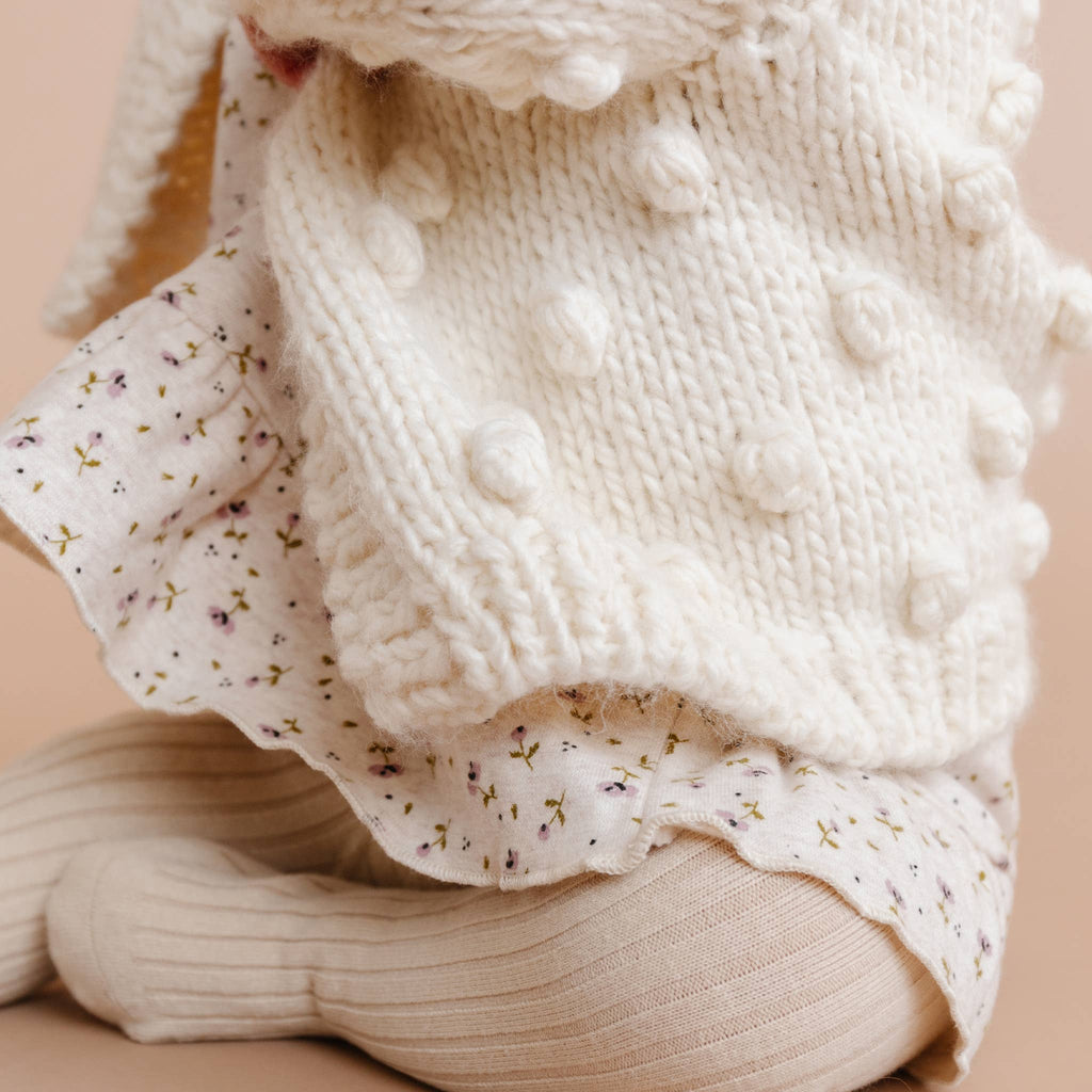 Blueberry Hill - Sweater Cardigan - Popcorn Cream-Sweaters + Cardigans + Jackets-0-6M-Posh Baby