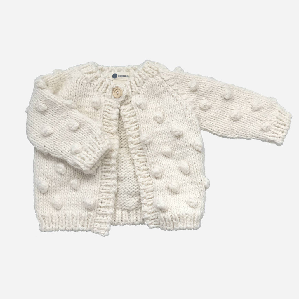 Blueberry Hill - Sweater Cardigan - Popcorn Cream-Sweaters + Cardigans + Jackets-0-6M-Posh Baby