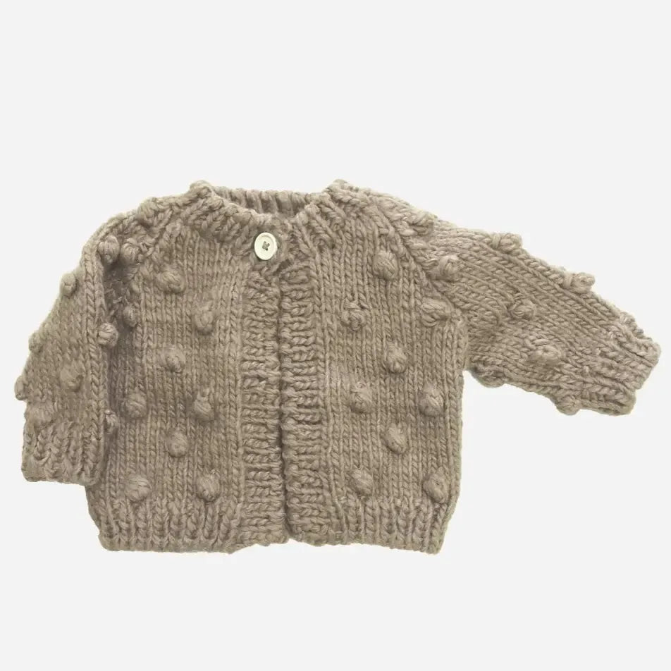 Blueberry Hill - Sweater Cardigan - Popcorn Flax-Sweaters + Cardigans + Jackets-0-6M-Posh Baby