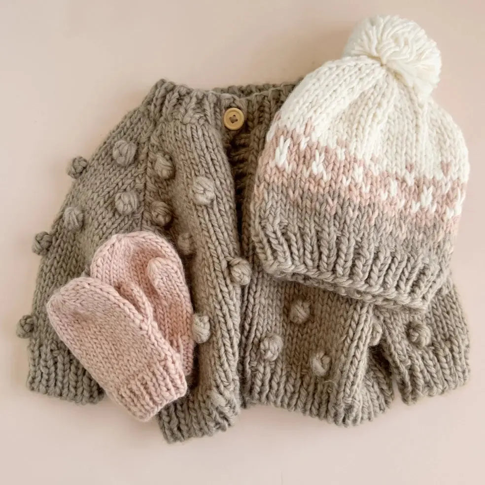 Blueberry Hill - Sweater Cardigan - Popcorn Flax-Sweaters + Cardigans + Jackets-0-6M-Posh Baby