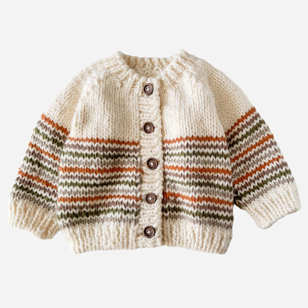 Blueberry Hill - Sweater Cardigan - Woodland Stripe-Sweaters + Cardigans + Jackets-6-12M-Posh Baby