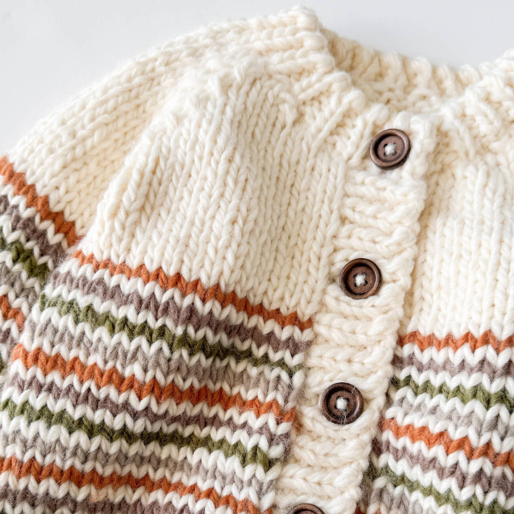 Blueberry Hill - Sweater Cardigan - Woodland Stripe-Sweaters + Cardigans + Jackets-6-12M-Posh Baby