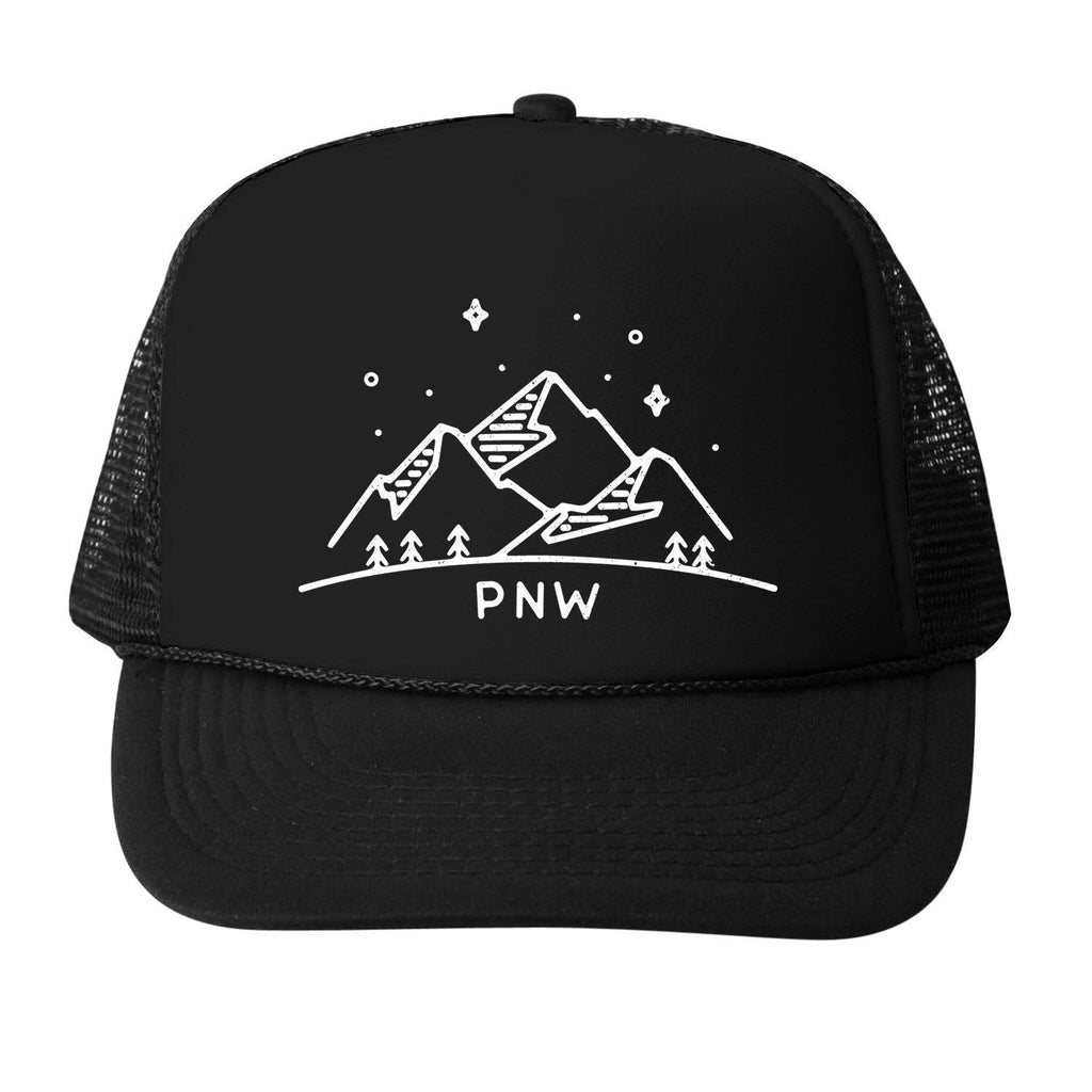 Bubu - Black Trucker Hat - PNW Stars-Hats-3-18M-Posh Baby