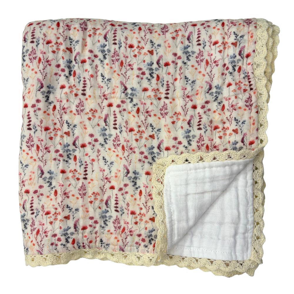 Cherubin Chic - Organic Muslin 6-Layer Swaddle - Patterns-Swaddle Blankets-Floral-Posh Baby