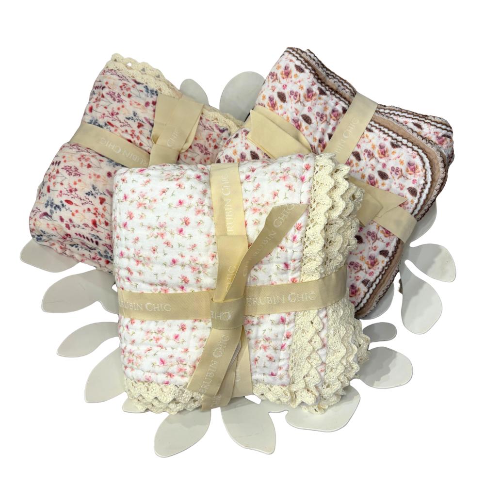 Cherubin Chic - Organic Muslin 6-Layer Swaddle - Patterns-Swaddle Blankets-Floral-Posh Baby