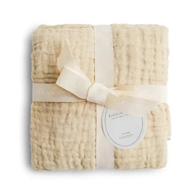 Cherubin Chic - Organic Muslin 6-Layer Swaddle - Solids-Swaddle Blankets-Butter-Posh Baby