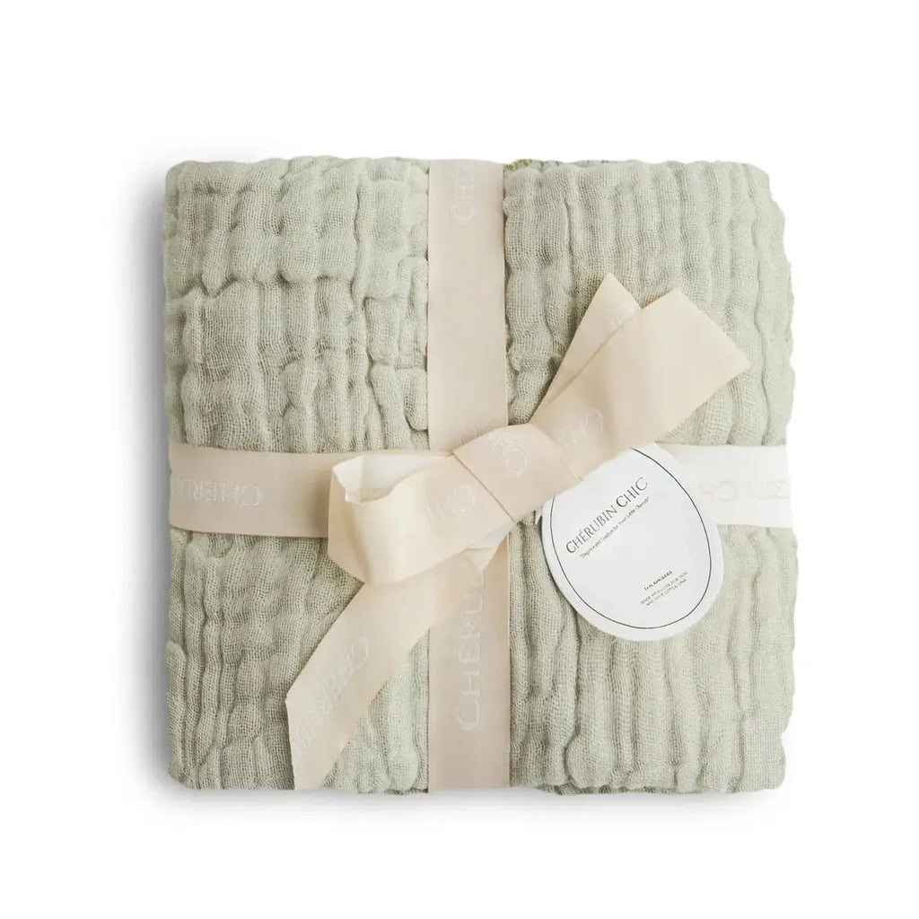 Cherubin Chic - Organic Muslin 6-Layer Swaddle - Solids-Swaddle Blankets-Butter-Posh Baby