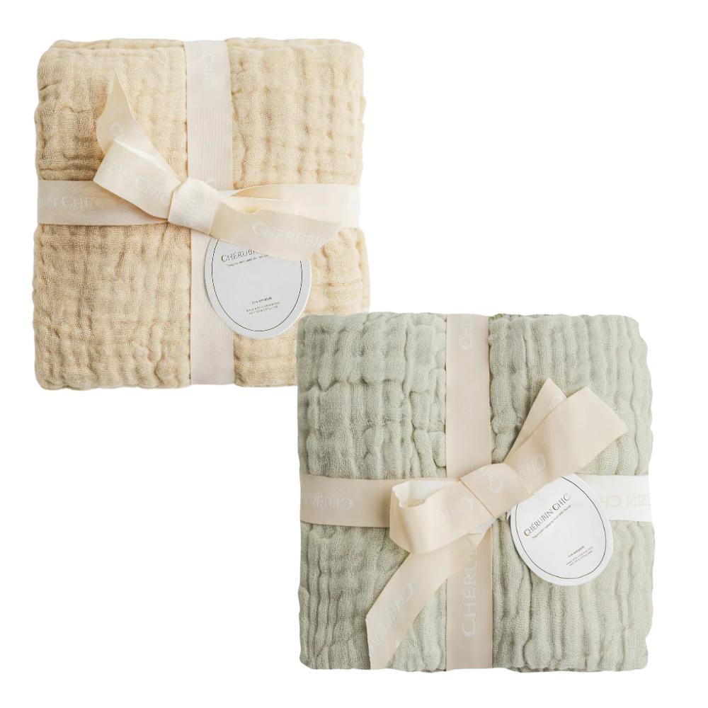 Cherubin Chic - Organic Muslin 6-Layer Swaddle - Solids-Swaddle Blankets-Butter-Posh Baby