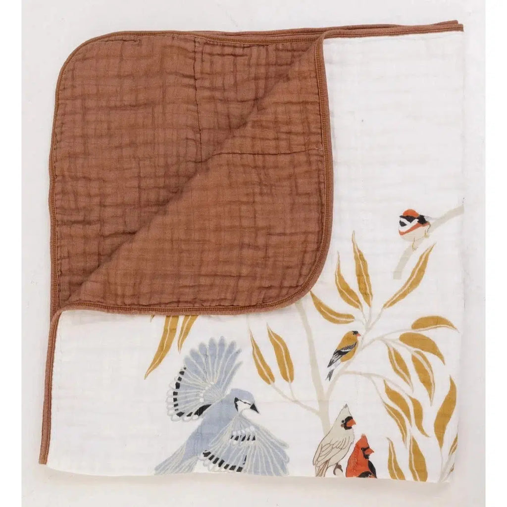 Clementine Kids - Cotton Muslin Quilt - Birds-Quilts + Snuggle Blankets-Posh Baby
