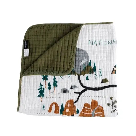 Clementine Kids - Cotton Muslin Quilt - National Parks-Quilts + Snuggle Blankets-Posh Baby