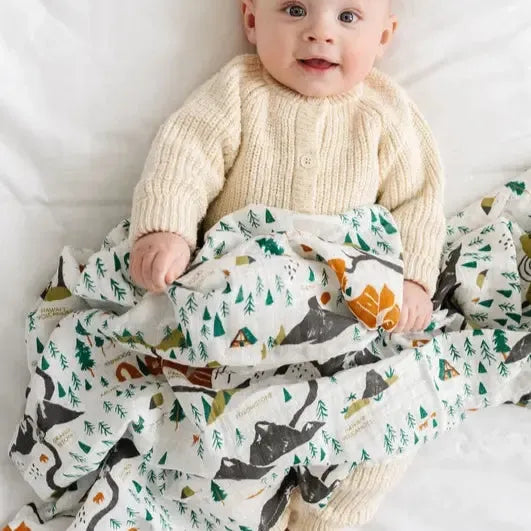 Clementine Kids - Cotton Muslin Swaddle - National Parks-Swaddle Blankets-Posh Baby