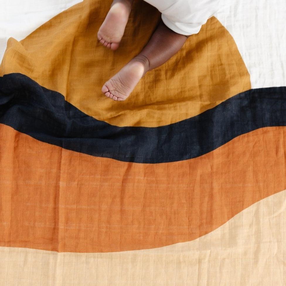 Clementine Kids - Cotton Muslin Swaddle - Sunset-Swaddle Blankets-Posh Baby