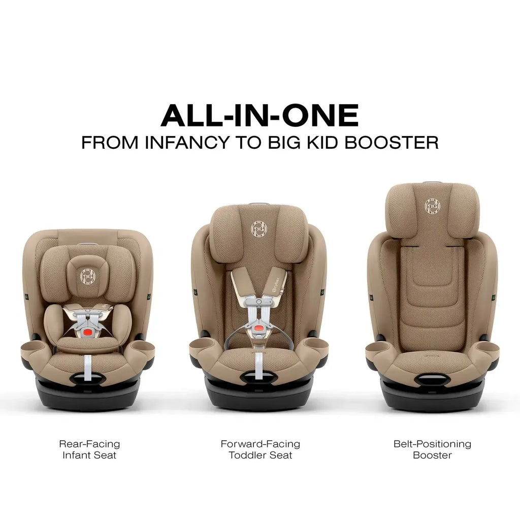 Cybex - Callisto G 360 All-in-One Rotating Car Seat - Sensor Safe - Almond Beige-Convertible Car Seats-Posh Baby