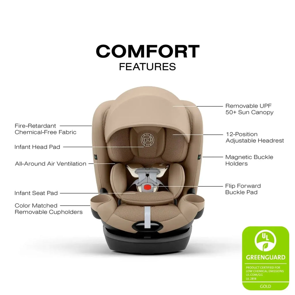 Cybex - Callisto G 360 All-in-One Rotating Car Seat - Sensor Safe - Almond Beige-Convertible Car Seats-Posh Baby