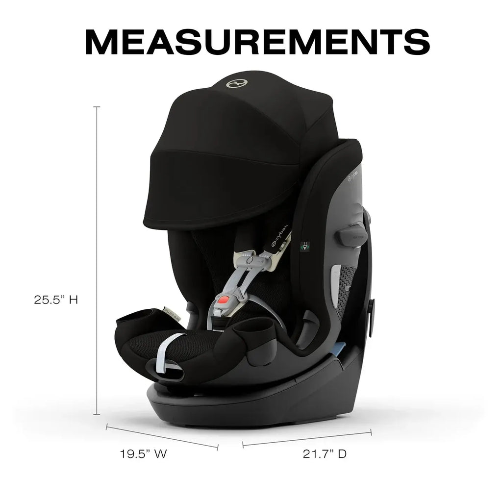 Cybex - Callisto G 360 All-in-One Rotating Car Seat - Sensor Safe - Moon Black-Convertible Car Seats-Posh Baby