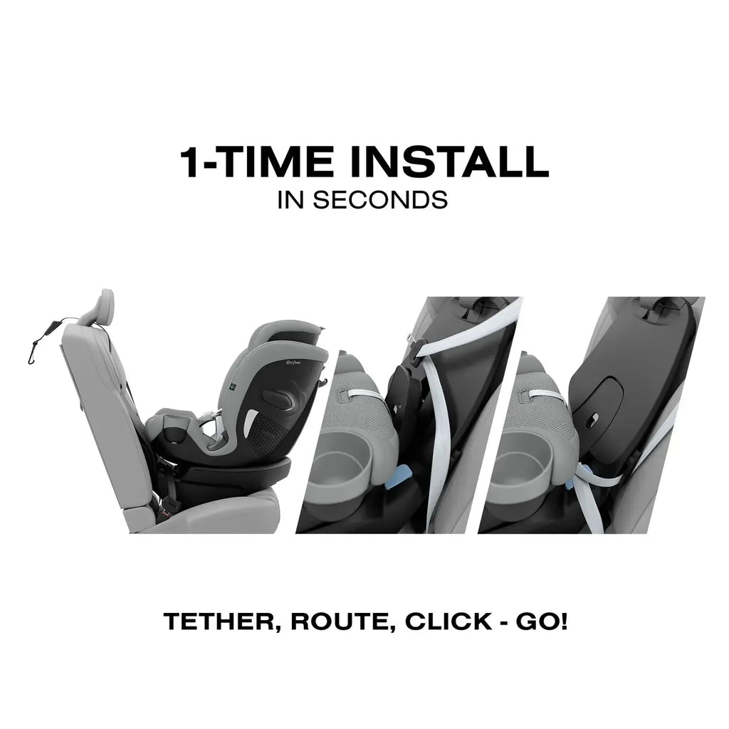 Cybex - Callisto G 360 All-in-One Rotating Car Seat - Sensor Safe - Stone Grey-Convertible Car Seats-Posh Baby