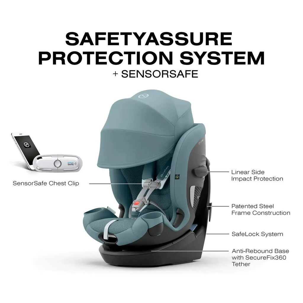 Cybex - Callisto G 360 All-in-One Rotating Car Seat - Sensor Safe - Stormy Blue-Convertible Car Seats-Posh Baby