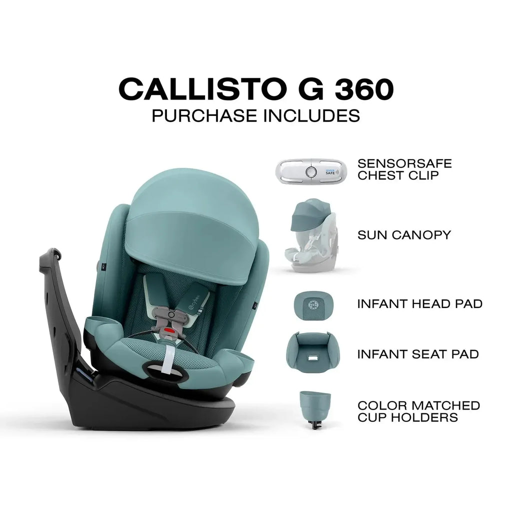 Cybex - Callisto G 360 All-in-One Rotating Car Seat - Sensor Safe - Stormy Blue-Convertible Car Seats-Posh Baby