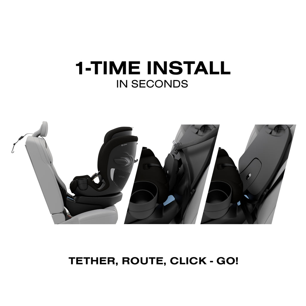 Cybex - Callisto G 360 Select All-in-One Rotating Car Seat - Black-Convertible Car Seats-Posh Baby