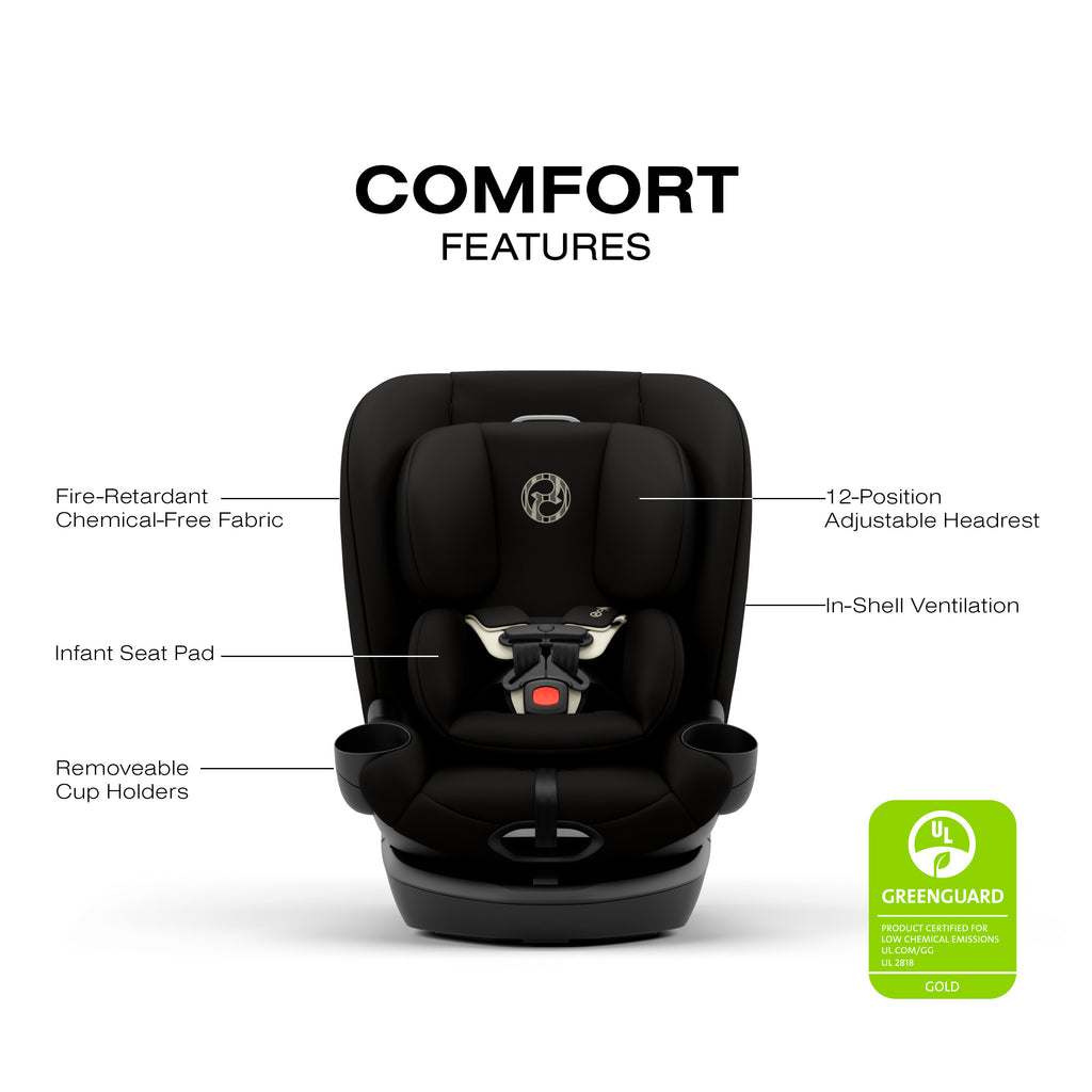 Cybex - Callisto G 360 Select All-in-One Rotating Car Seat - Black-Convertible Car Seats-Posh Baby
