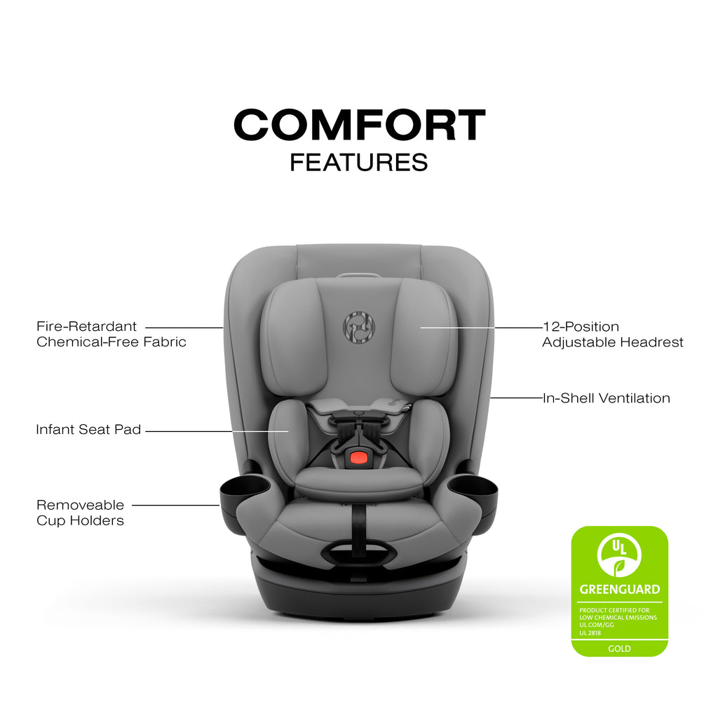 Cybex - Callisto G 360 Select All-in-One Rotating Car Seat - Grey-Convertible Car Seats-Posh Baby
