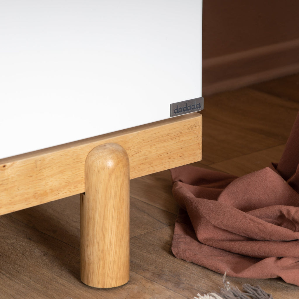 Dadada - Bliss Six-Drawer Dresser-Dressers + Changing Tables-White + Walnut-Posh Baby