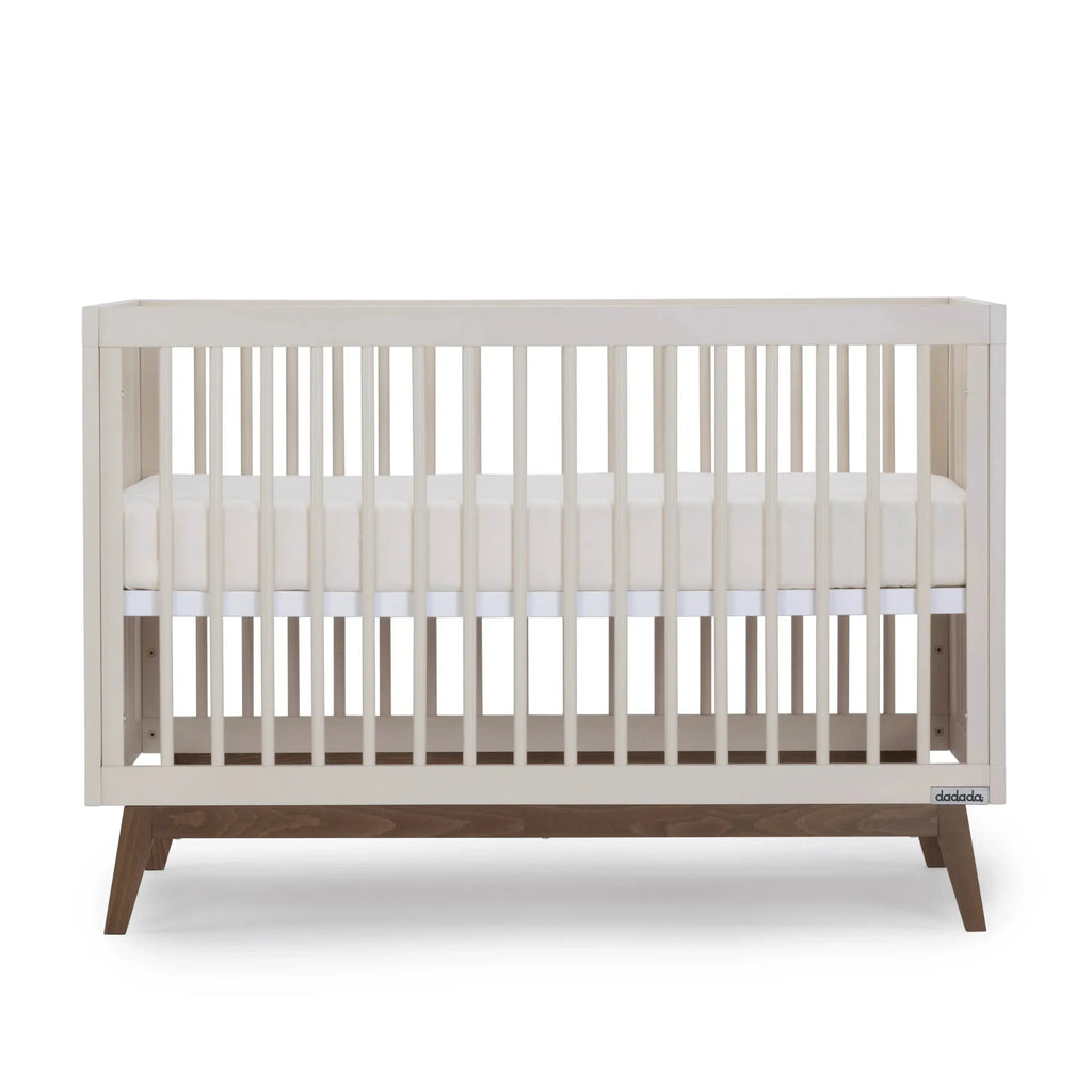 Dadada - Soho 3-in-1 Convertible Crib - Almond Milk + Walnut-Cribs-Posh Baby