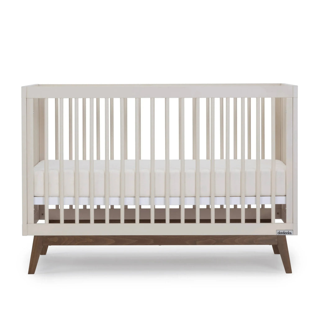 Dadada - Soho 3-in-1 Convertible Crib - Almond Milk + Walnut-Cribs-Posh Baby